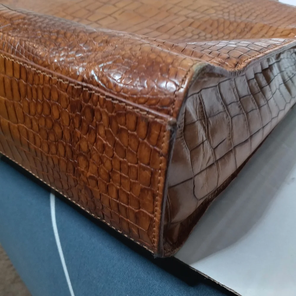 Cole Haan Croc Leather Embossed Handbag - Picture 8 of 8